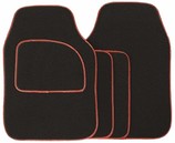 Velour Binding Mat Set - Black/ Red (4 Pieces)